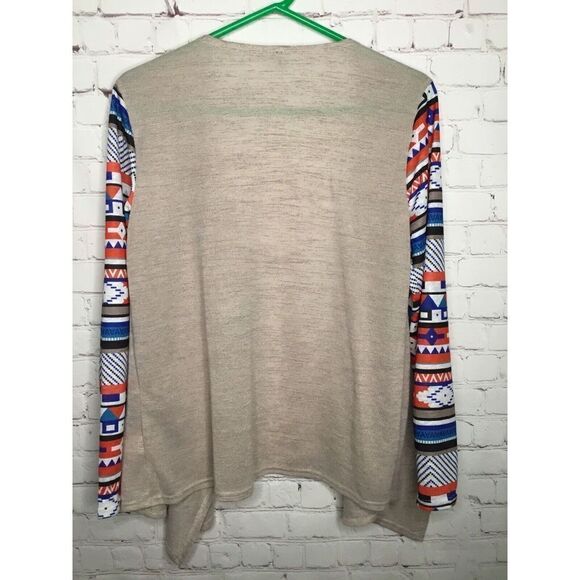 MISSLOOK Women’s Sweater Gray Open Cardigan‎ Tribal Lightweith size XL - Picture 8 of 12